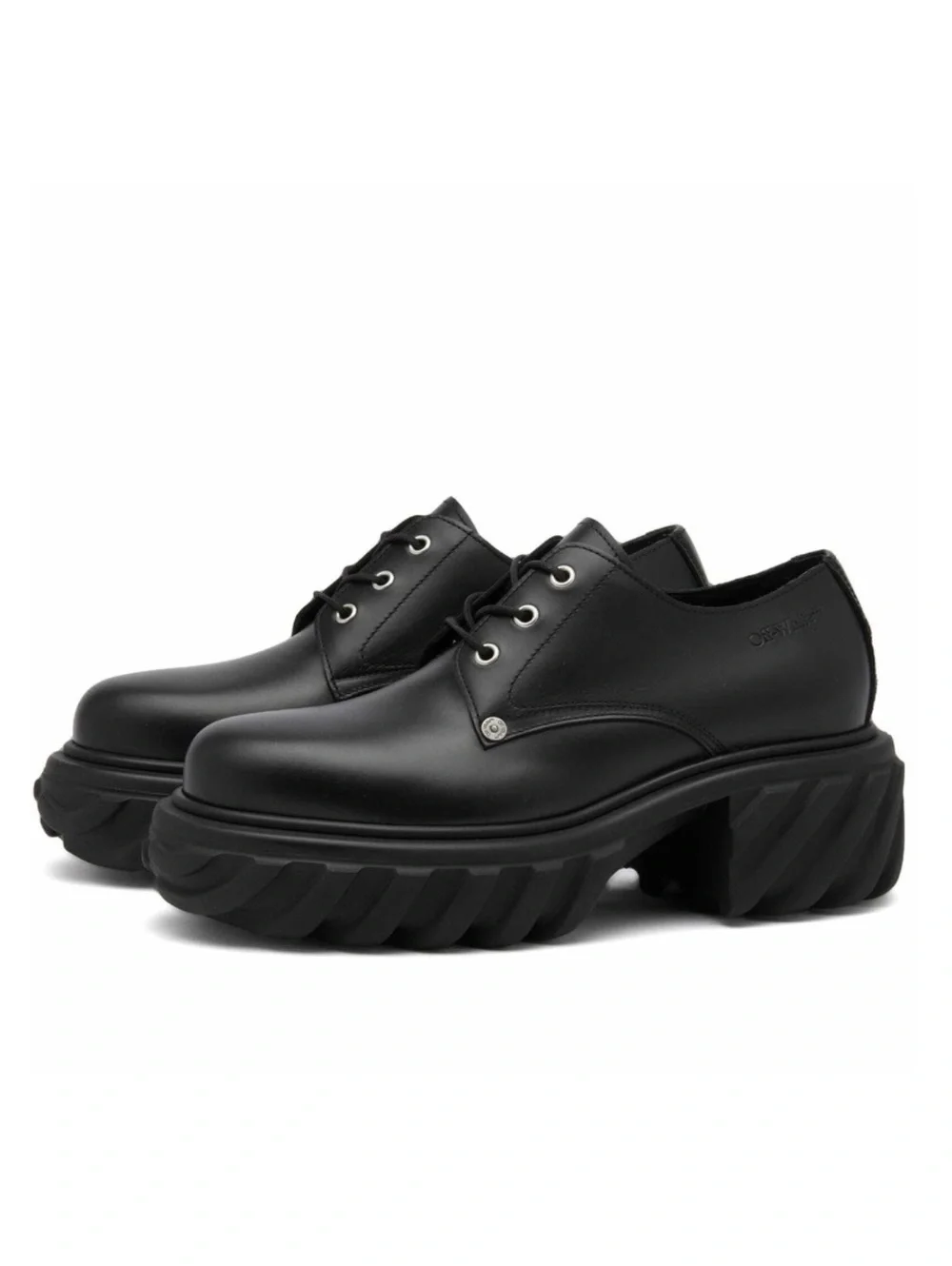 Off-White Men’s Exploration Derby Lug Sole Shoes in Black, NWT, Size 43